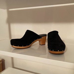 UGG Abbie Clog - Black Suede Size 9
